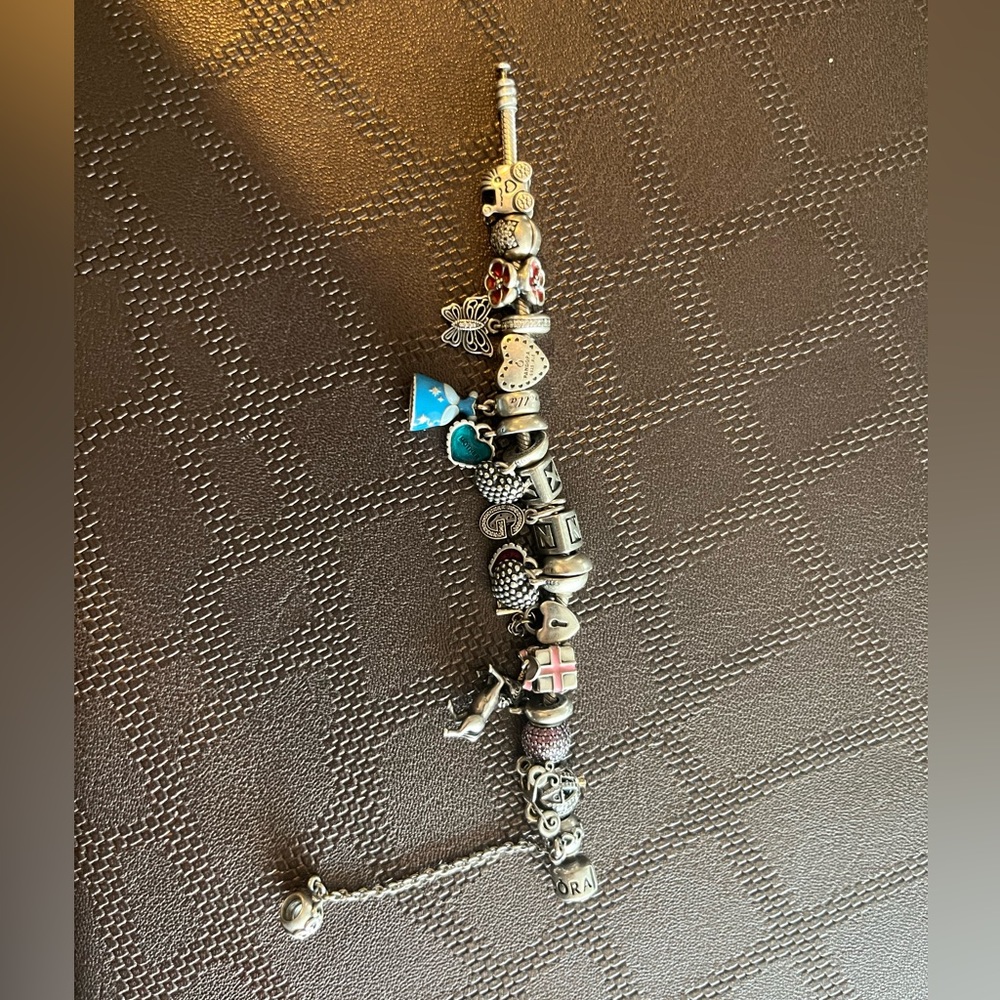 Pandora bracelet with charms